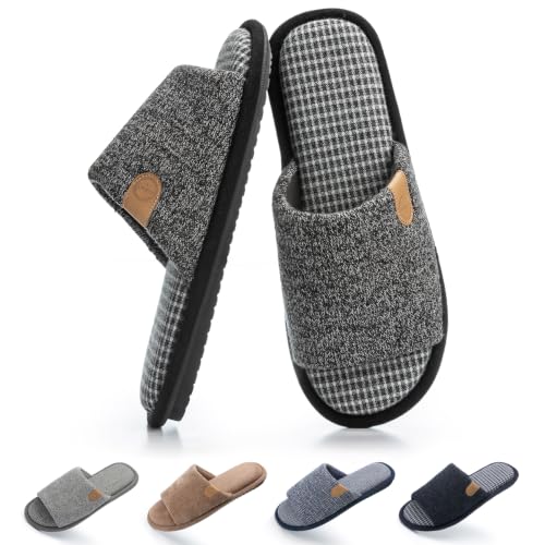 Image of GOEWY Mens Slippers with Memory Foam Gifts Cozy House Shoes Indoor