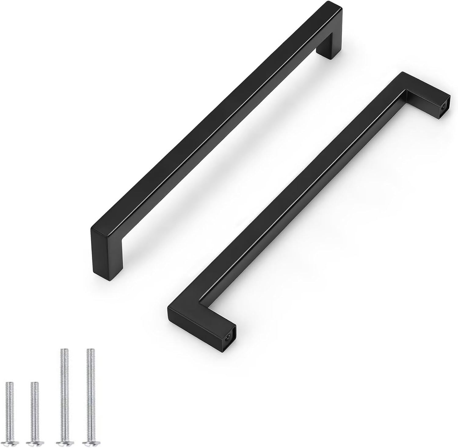 Probrico(プロブリコ) 正方形 マットブラック キッチンキャビネットハンドル センター8.85インチ モダン フラット ブラ