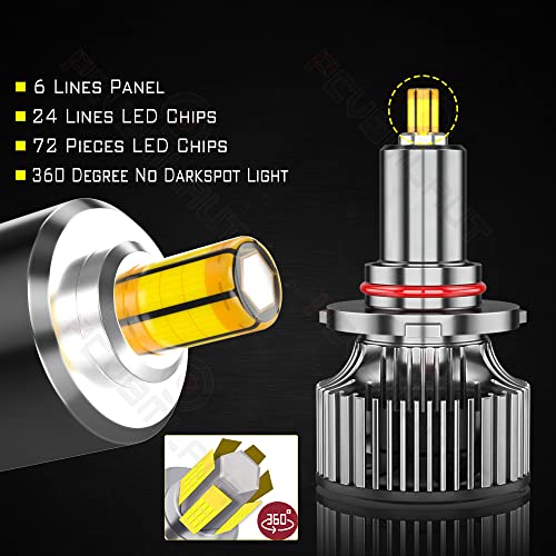 Pcvbmlaut Compatible With Ram 1500 2500 3500 Without Projector (2013-2018) 9005 High Beam H11 Low Beam Led Bulbs, 6 Sides Csp Led Bead 360 Degree Lighting 10000Lm Led Halogen Conversion Kit, 4 Bulbs #TOP1