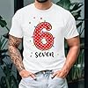 Tops & T-Shirts Short Sleeve Casual T Shirt with Number Seven Print Crew Neck Soft Fabric Comfortable Fit for Daily Wear White 2XL #2