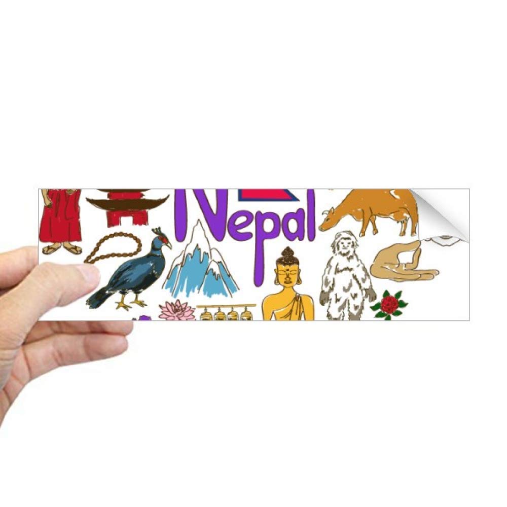 Sticker fenêtre paysage Népal rectangulaire pour salon et bureau