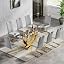Gold Table&8 Grey Chairs