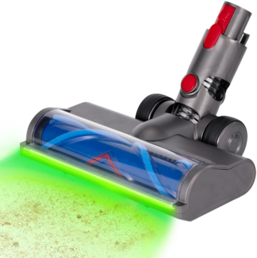 Vacuum Head Replacement Parts for Dyson V15 V11 V10 V8 V7 Cordless Vacuum Cleaner, Motor-Head Hardwood Floor Brush Attachment with Full-Area Green Light