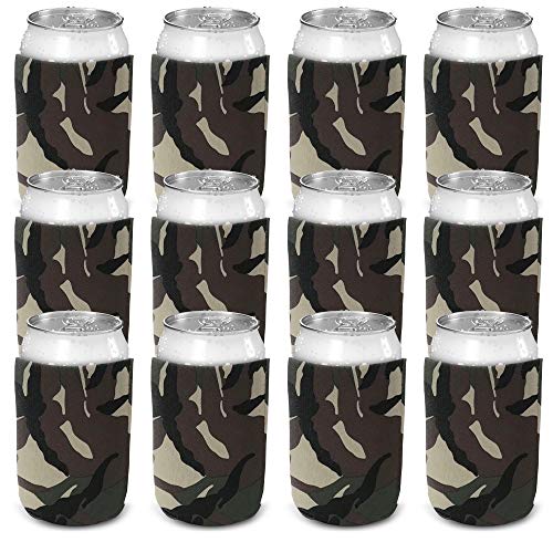 Csbd Beer Can Coolers Sleeves, Soft Insulated Reusable Drink Caddies For Water Bottles Or Soda, Collapsible Blank Diy Customizable For Parties, Events Or Weddings, Bulk (50, Camo) #TOP23