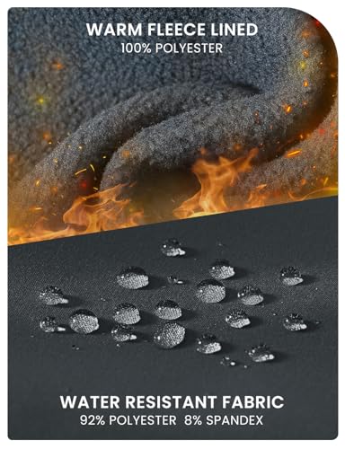 TBMPOY Men's Snow Ski Pants Waterproof Fleece Lined Insulated Softshell Winter Snowboard Hiking Zipper Bottom Leg4