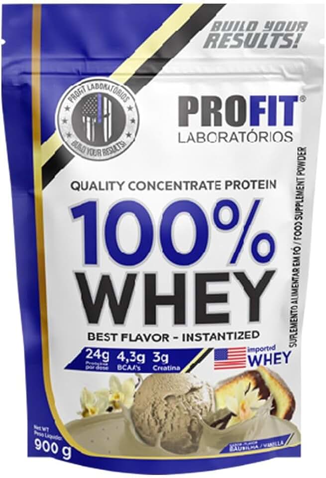 Whey Protein 900g Baunilha Refil + Creatina E Bcaa