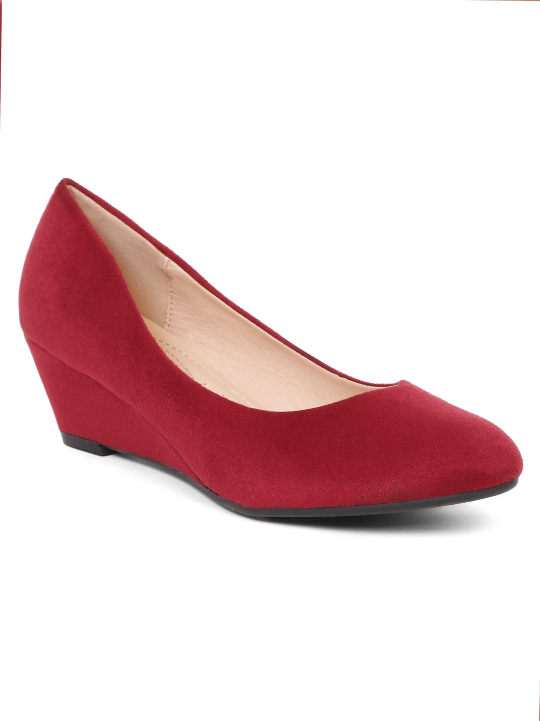 Flat n Heels Womens Maroon Pumps FnH 12-19-MRN (B0BK4MS4KP) Amazon Price History, Amazon Price Tracker