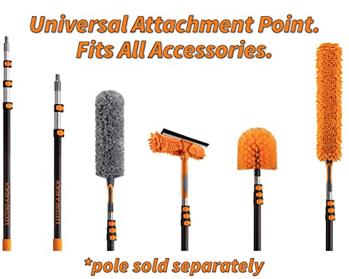 Cobweb Duster Head Brush // Spider Web Brush For Outdoor & Indoor Web Cleaning // Twist-On Corner Duster Fits Standard Acme Threaded Extension Poles // Best Cobweb Brush Head (Pole Sold Separately) #TOP4