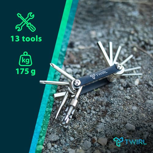 Miniatura 2 de Herramienta para bicicleta TWIRL, 13 funciones, acero, compacta, juego de herramientas para bicicleta