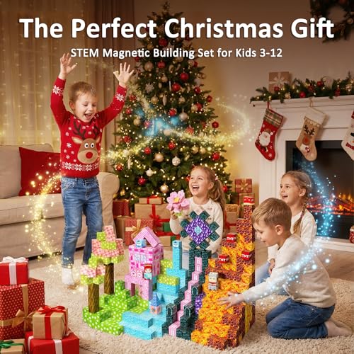 FQOIUD Magnetic Blocks - 150PCS Magnetic Building Blocks, STEM Constructions Magnet Blocks for Boys Girls Age 3 4 5 6 7 8 9 10, Sensory Stacking Toy Christmas Birthday Gifts for Kids by FQOIUD - Image 5