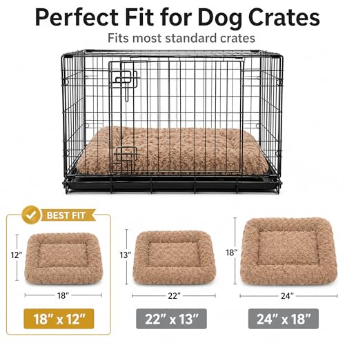 Image of Dog Crate Pad for Crate /Floor /Car for Extra Small Dogs Washable | Small Dogs Crate Pad with Non Slip Bottom,Soft Dog Crate Pad for Toy Poodle Yorkshire Chihuahua,18 inchx12 inch Brown