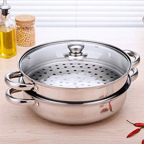 Soupe à deux couches 28cm en acier inoxydable multi-usages avec vapeur - 3