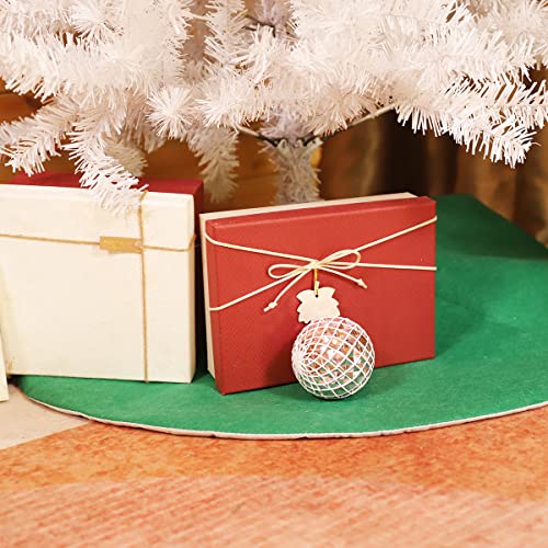 SALCAR Weihnachtsbaum Decke Rund, Weihnachtsbaum Rock Grün Filzteppich Kleid Mit Klettverschluss, Christbaumdecke Fell für Weihnachtsbaum Tannenbaum Weihnachtsbaum Deko, 80cm