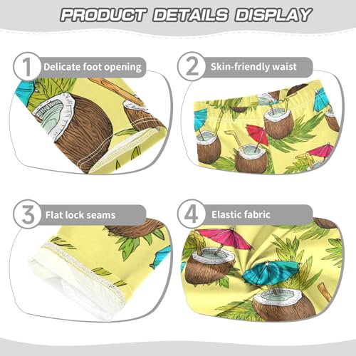 Coconut Drinks Green Leaf Girls Leggings Soft Stretch Workout Yoga Dance Pants for Kids Casual Tights3