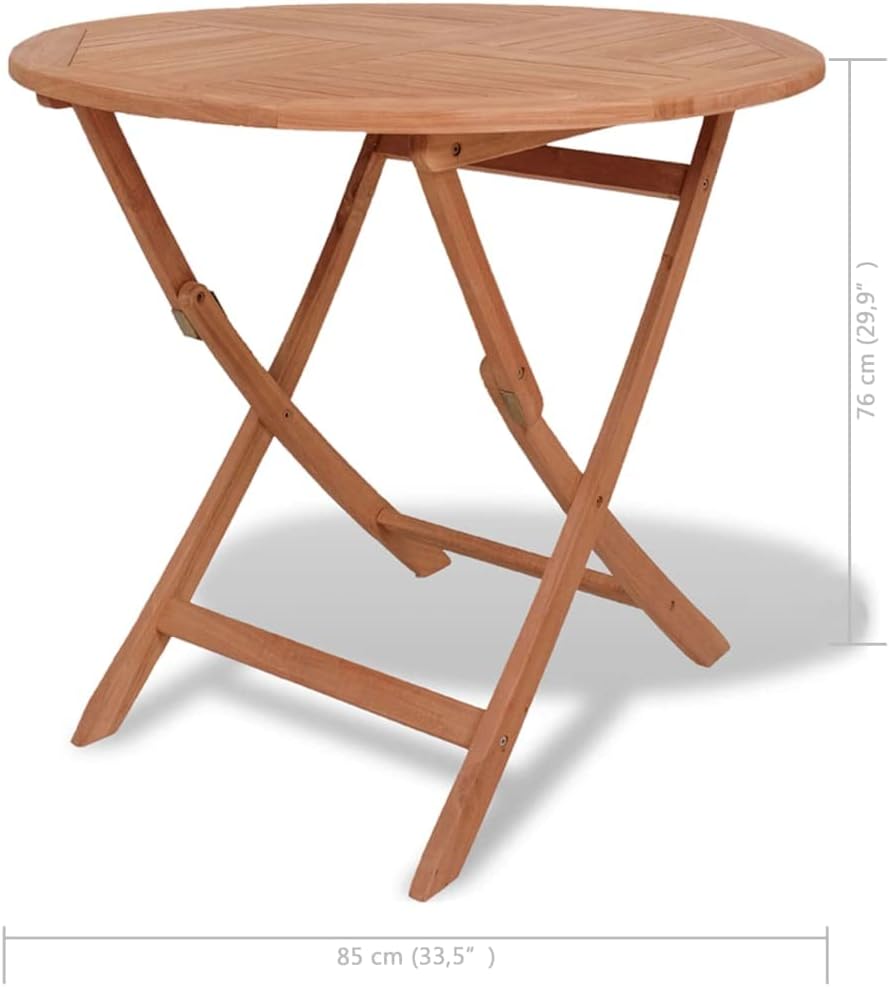Folding Patio Table,Outdoor Dining Table,Porch Side Table,Garden Table,for Easy Storage and Transportation,Garden Table for Picnic Camping Porch Deck Lawn Backyard, 33.5"x30" Solid Teak Wood