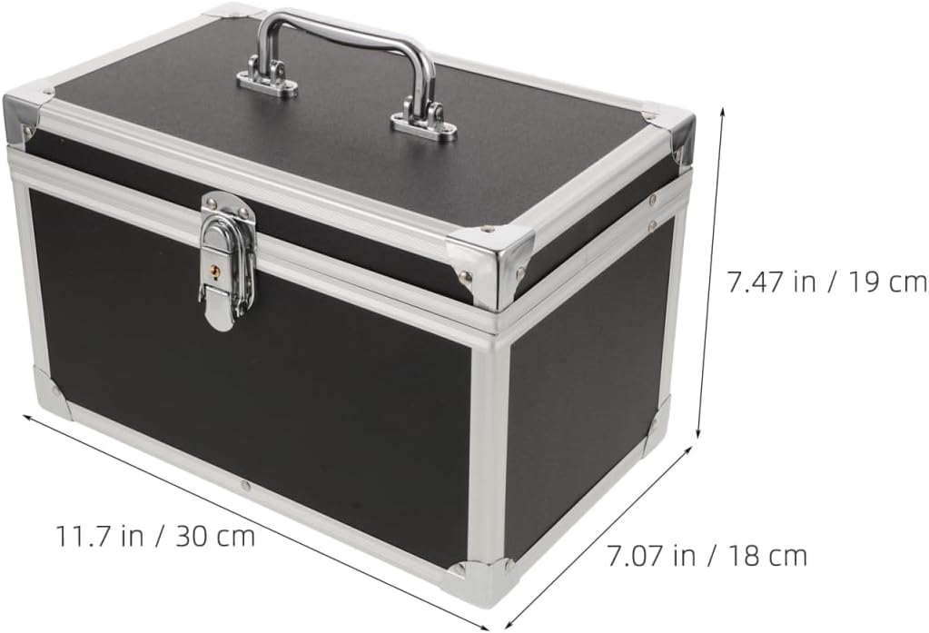 ibasenice Aluminum Alloy Portable Tool Box 11.81X7.48X7.08In Small Carrying Case with Weather-Resistant Scratch-Resistant Exterior and Comfortable Handle for Tools and Props Storage