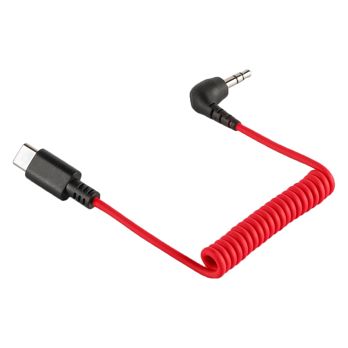 Kabel audio USB C do 3,5 mm Adapter mikrofonu Kabel sprężynowy mikrofonu Kompatybilny z Rode Wireless GO 2 / ME/Pro Lark M1 / M2 / MAX / 150 / M1 / MAX Duo