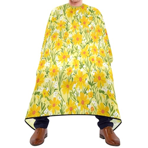 Capa de peluquería impermeable profesional MAOBLYR color amarillo para corte de cabello con cierre ajustable de broche