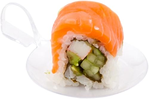 Miniatura 4 de Restaurantware Mini platos de postre de 3.7 x 2.5 pulgadas, 100 mini platos desechables para aperitivos, platos en forma de pescado, para servir