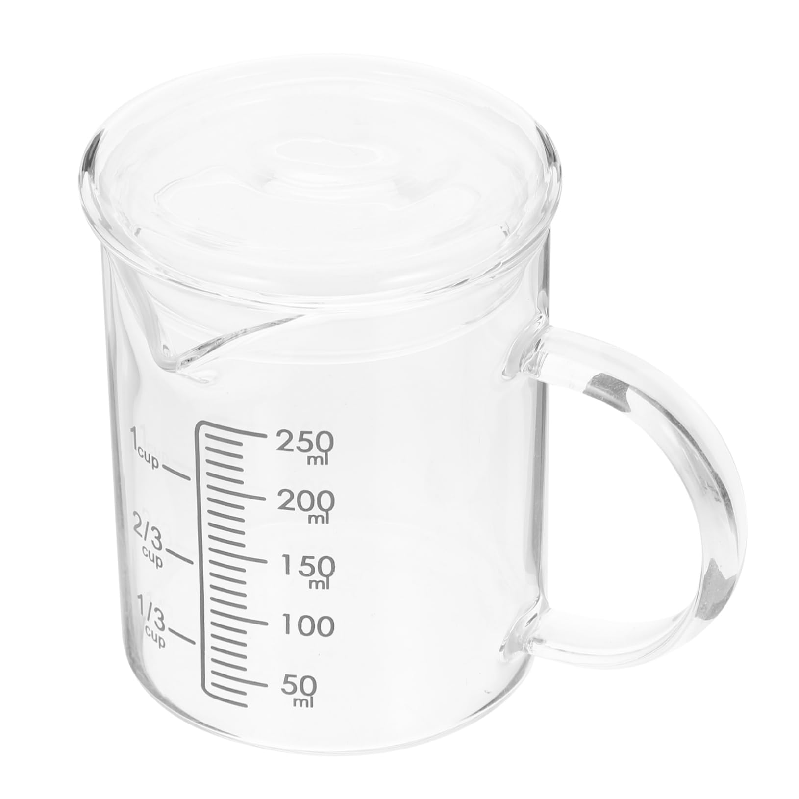 CVHfhjTG oil dispenser, Thickened Glass Measuring Cup with Graduated Scale and Lid Heat Resistant Household Baking Jug