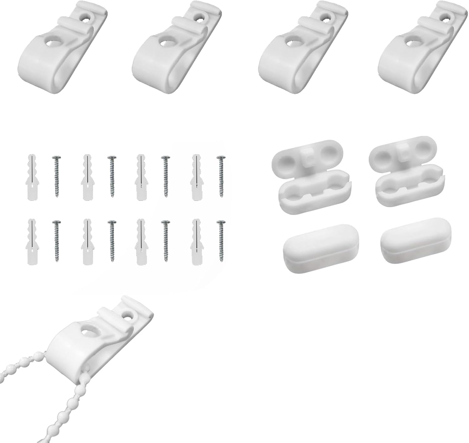 Roman Blind Clips, 12pcs Roller Blind Chain Connectors, 4 Sets Roller