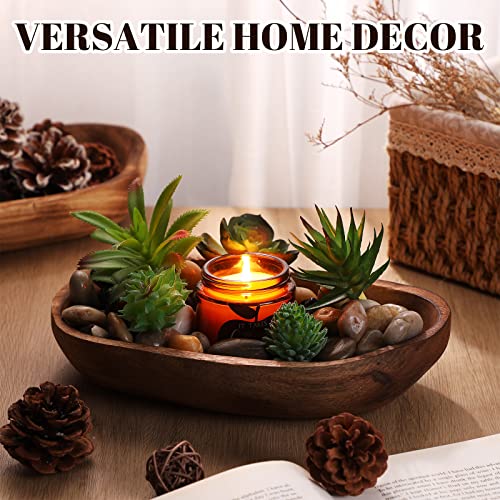 image for Unittype 2 Pcs Wooden Dough Bowls for Decor 10 Inch Decorative Bowl Ho