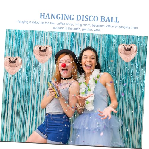 MAGICLULU Espejo en forma de corazón para disco colgante, decoración moderna para boda y fiestas con efecto giratorio brillante miniatura 4