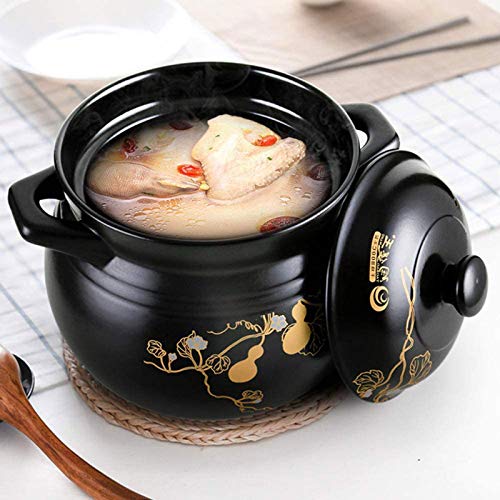 CTCOIJRN Kasserolle mit Deckel, Bratpfanne – großer runder Steingut-Keramiktopf, Doppelgriff, schwarz(2.3L) 7 CTCOIJRN Kasserolle mit Deckel, Bratpfanne – großer runder Steingut-Keramiktopf, Doppelgriff, schwarz(2.3L)