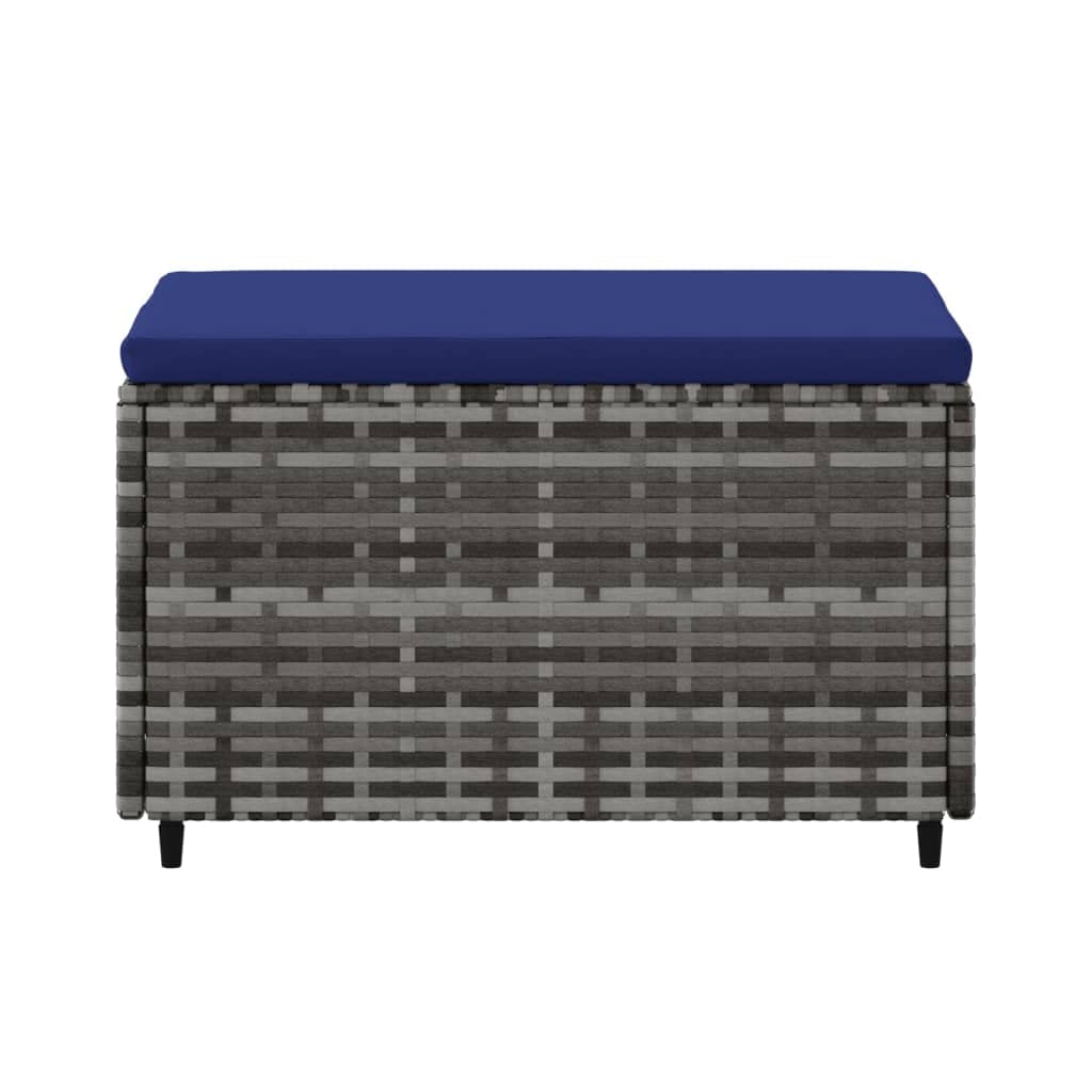 vidaXL Repose-Pieds de Jardin et Coussins 2 pcs Gris résine tressée, Pouf, Pouf Ottoman, Tabouret de Jardin, Repose-Pieds, Repose-Pieds extérieur