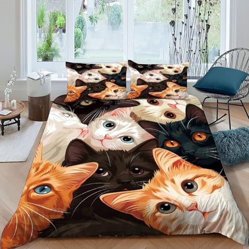 Housse de couette chat grand lit 260x220 résistant aux poils d'animaux - 3
