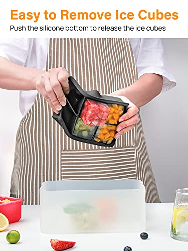 Kootek Ice Cube Molds (Set Of 4), Silicone Large Square Ice Trays With Lid For Cocktails, Easy Release Big Ice Cube Maker Mold For Whiskey And Homemade Freezer #TOP4