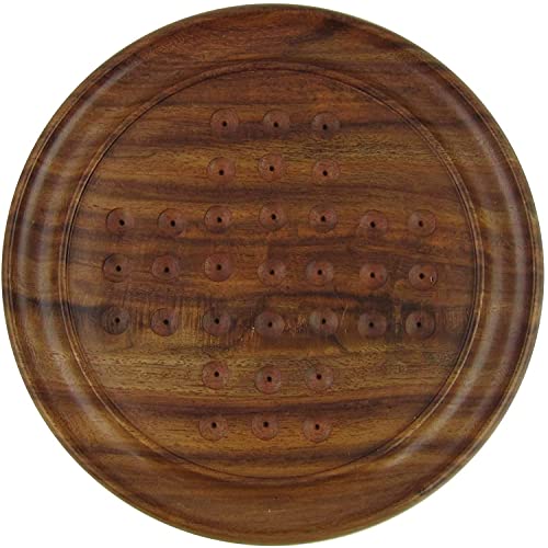 Iblay Games Solitaire Board In Wood With Glass Marbles - Solitaire Board Game - Gifts For Kids And Adults (Brown_1) #TOP3