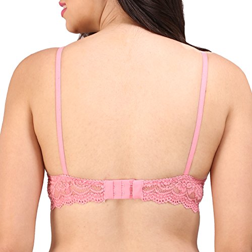 Image of Bralux C Cup Bra for Women Plus Size Lace Bra Non-Padded Wirefree Full Coverage Bridal Bra