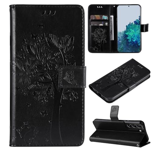 Fatcatparadise Coque pour Samsung Galaxy S22 Plus Core, Antichoc TPU Housse Cuir Flip Case Portefeuille Etui Rabat [Magnétique] Coque de Protection Fentes...