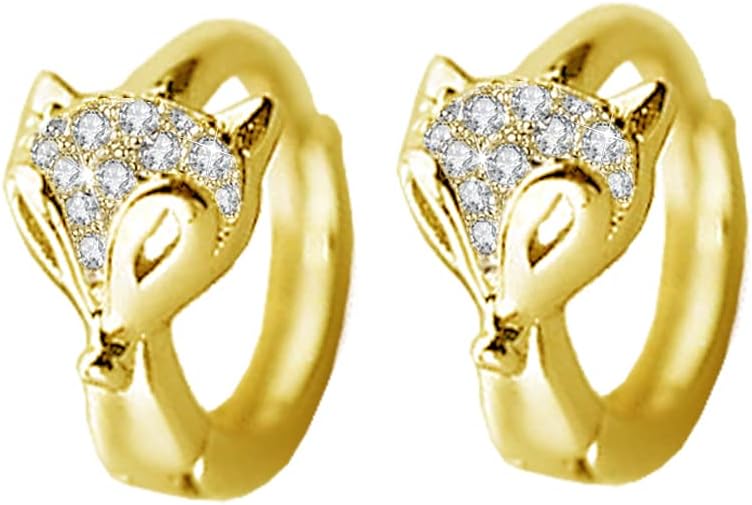 14k Gold Sterling Silver Plated Cartilage Tiny Silver Huggie Gold Daisy Fox Animal Flower Hoop Earrings Cute Dainty Preppy Bow Trendy Stuff Kawaii Little Statement Jewelry for Women Teen Girl