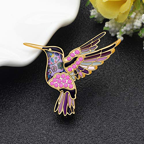 Image of DUOWEI Cute Enamel Hummingbird Bird Brooch Pins for Women Fashion