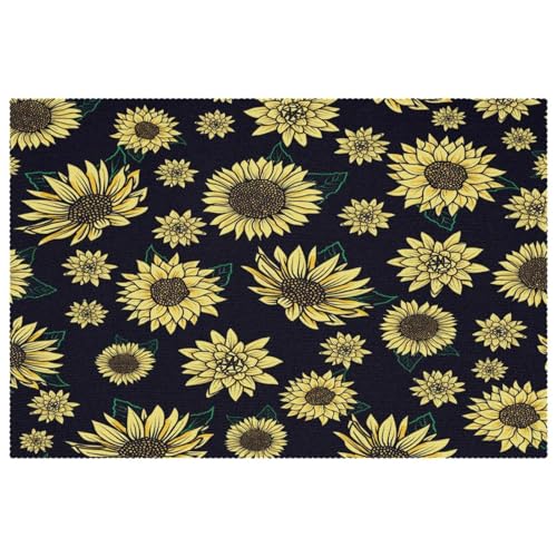 Set de table tournesols salle à manger lavable antidérapant résistant chaleur