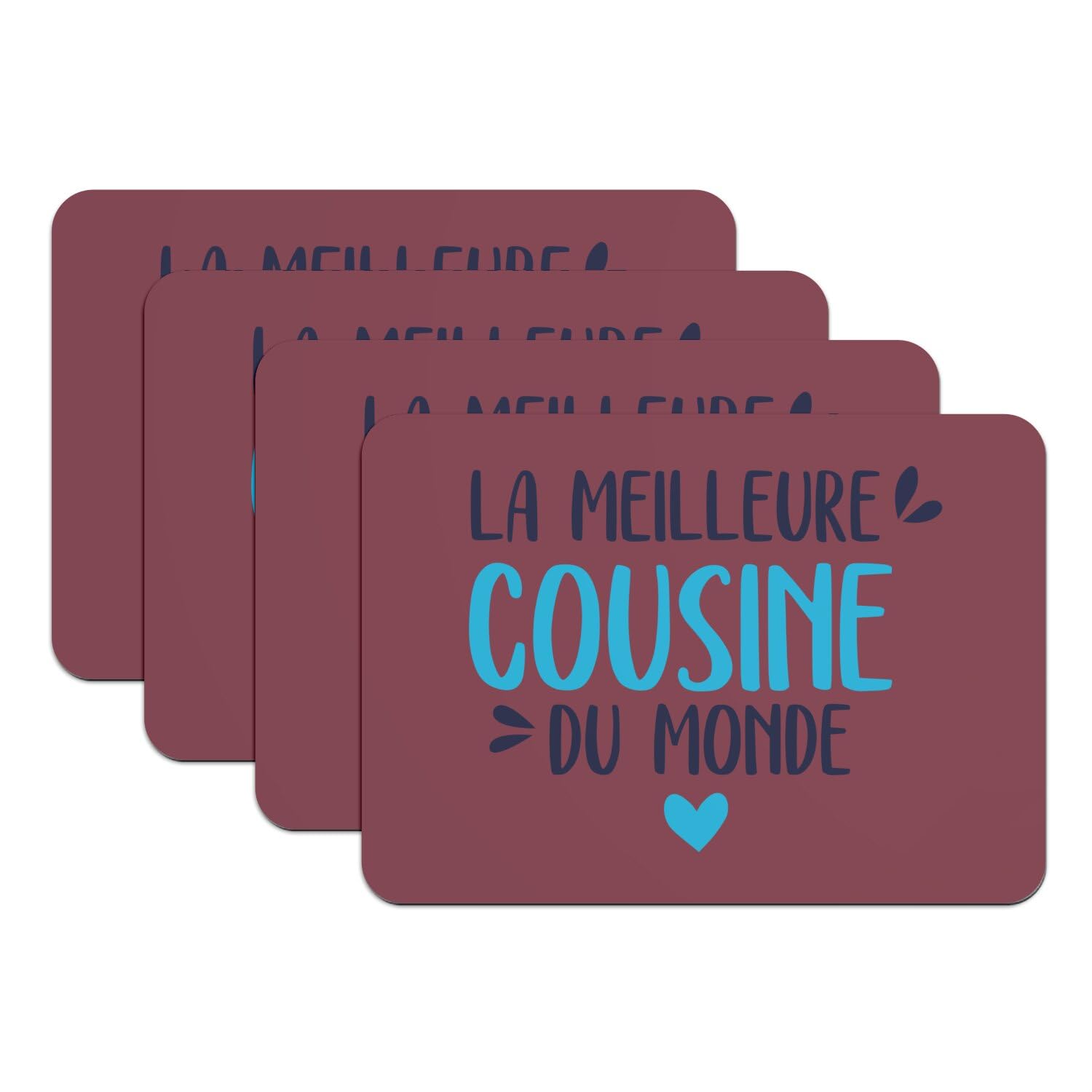 Sets de table antidérapants caoutchouc rouge contre les taches