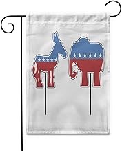 12"x18" Garden Flag Elephant and Donkey Symbols of Democrats Republicans Political Parties Outdoor Home Decor Double Sided Yard Flags Banner for Patio Lawn