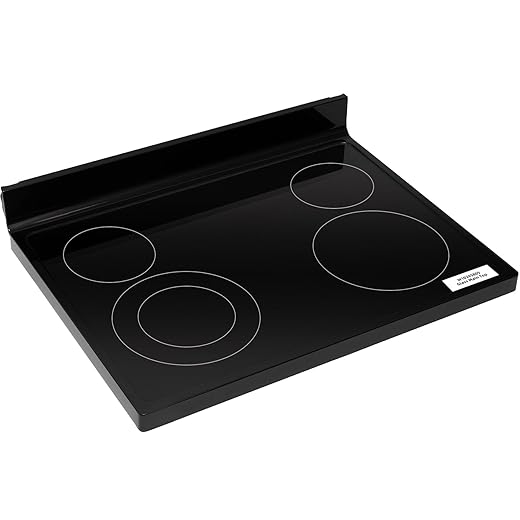 W10245805 Glass CookTop(Black), WFE320M0EW2 WFE320M0EB2 WFE320M0ES2 YWFE520S0FS2 WFE515S0ES2 WFE515S0ET2 Glass Stove MainTop Replacement