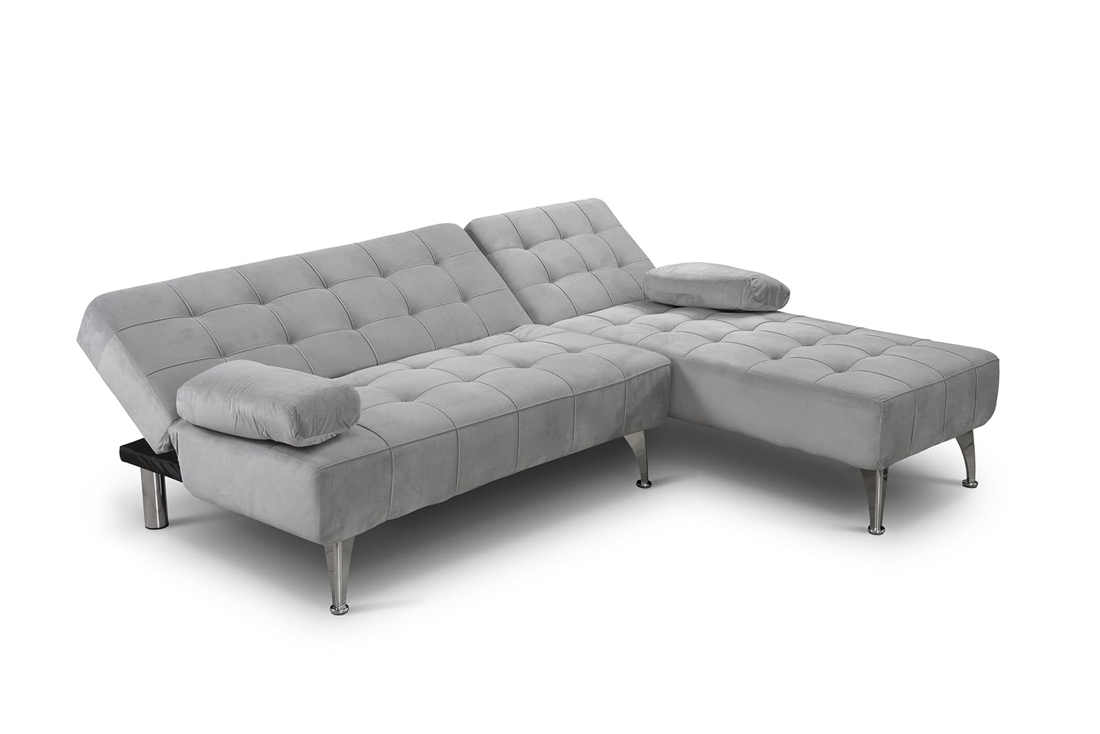 Sofá Cama AROA-XS - Multifuncional, Chaise Longue Reversible XS, 198x146cm - Compacto y Cómodo con Diseño Multifuncional (Gris Terciopelo)