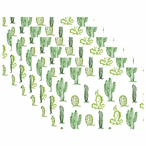 Sets de table cactus vert 30x45 cm antidérapants lot de 6