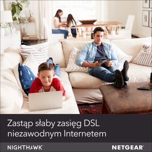 Netgear Mobilny Router WiFi 4G LTE, z Kartą SIM, Prędkość Pobierania do 2000 Mbit/S, Mobilny Hotspot na 20 Urządzeń, LTE Kat20, Odblokowany dla Każdej Karty SIM, Nighthawk MR2100