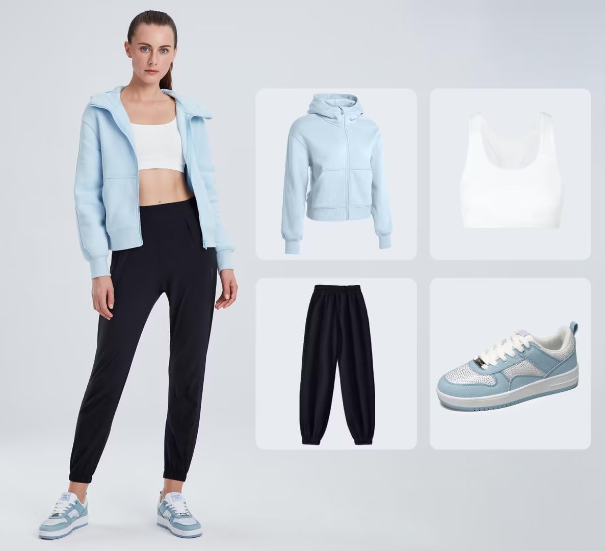 LUCKY STEP Women Fashion Sparkle Rhinestone Sneakers White Leather Low Top Tennis Shoes Lace Up Casual Comfortable Walking Shoe - Image 7