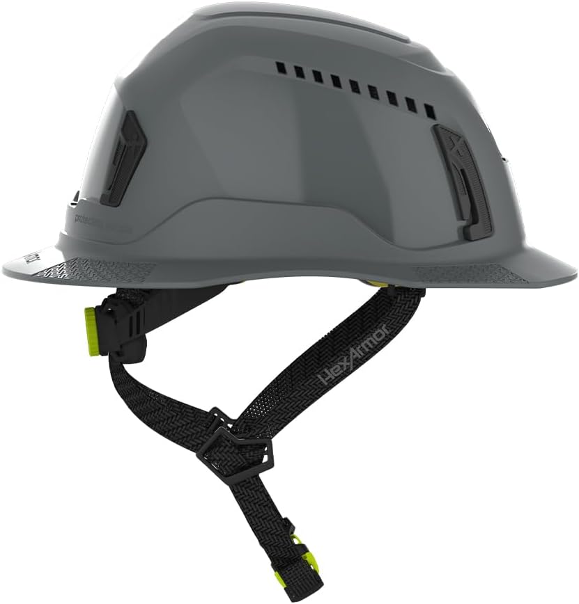 HexArmor Ceros XT400 Series Type 2 Safety Helmet – Full-Brim Hard Hat with 4-Pt Chin Strap – MIPS & Electrical Options – Multiple Colors