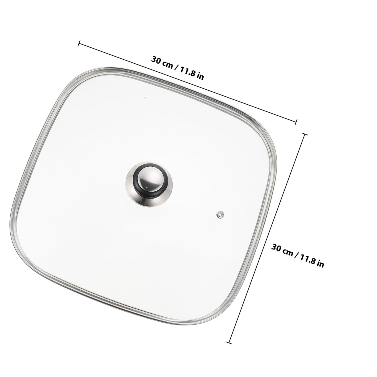 Gadpiparty Coperchio per Pentole Quadrato in Vetro Temperato Manico Sicuro, Copertura Trasparente per Padelle e Pentole, per Cucina Casalinga e Professionale, 30 CM