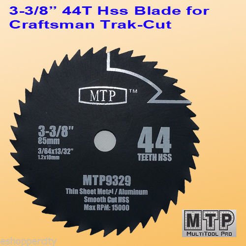 MTP 6X 3-3/8-inch 10mm 3/8" Arbor Carbide Tip/HSS/Diamond Circular Saw Blade fit Craftsman Trak Cut Metal/Wood/Tile/Plastic