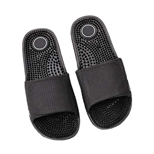 YXCKG Men's Slippers Massage Slippers for Shower Womens Men Foot Acupressure Sandals, Ladies Slipper, House Shoes Summer Beach Pool Soft Bottom Slippers (Color : Black, Size : EUR39)