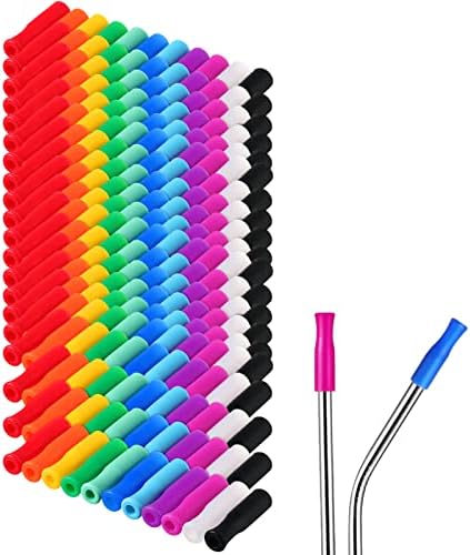 33Pcs Reusable Straws Tips, Silicone Straw Tips, Multi-color Food Grade Straws Tips Covers Only Fit For 1/4 Inch Wide(6MM Out Diameter) Stainless Steel Straws By Accmor - View #8