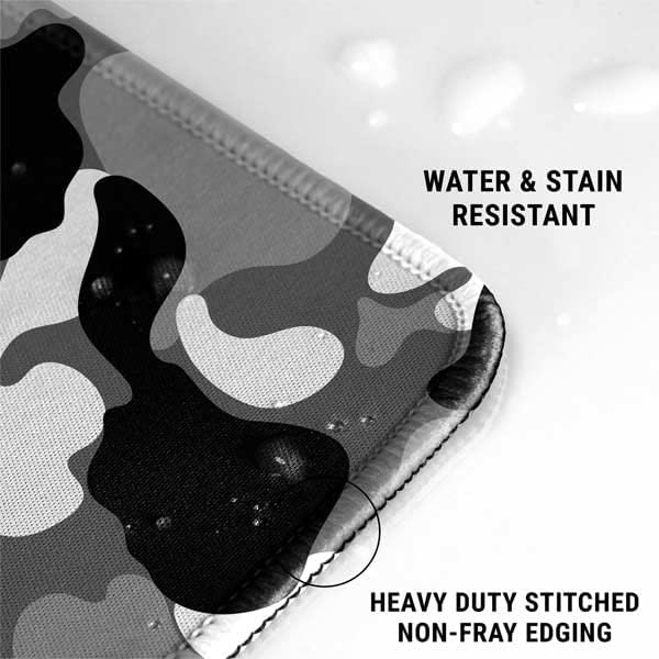 Vista 27 de Skinit Alfombrilla de mouse grande para juegos, diseño de camuflaje de dientes de tiburón con bordes cosidos, impermeable, base de goma